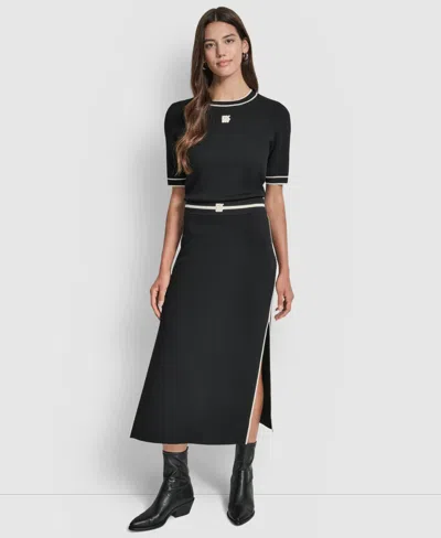 Dkny Jeans Women's Color Block Maxi Skirt In Black