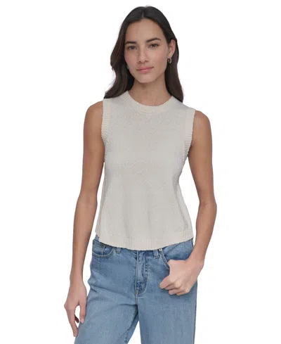 Dkny Jeans Women's Cotton Boucle Sleeveless Sweater In G0h - Eggnog