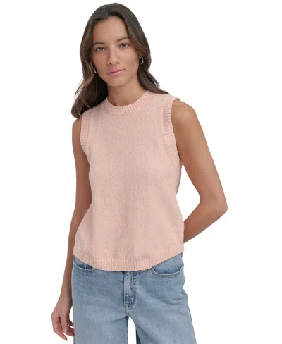 Dkny Jeans Women's Cotton Boucle Sleeveless Sweater In Twv - Trop Peach