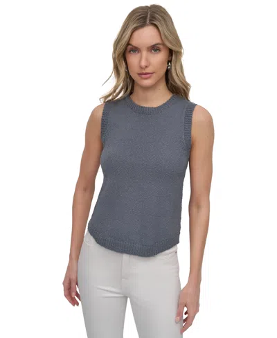 Dkny Jeans Women's Cotton Boucle Sleeveless Sweater In Tyx - Blue Fog
