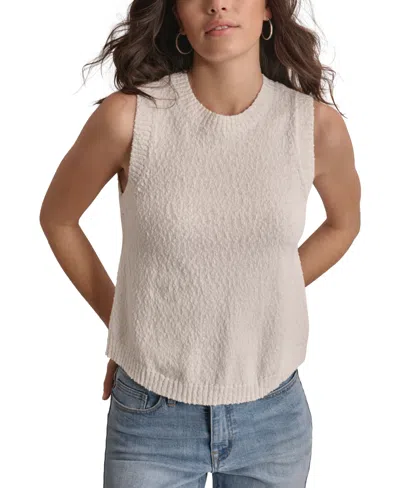 Dkny Jeans Women's Cotton Boucle Sleeveless Sweater In White