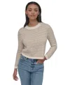Dkny Jeans Women's Cotton Chunky-stitch Crewneck Sweater In Kn4 - Eggnog,pebble