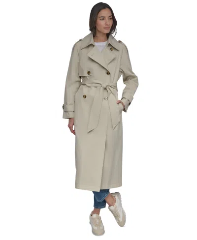 Dkny Jeans Women's Cotton Double-breasted Trench Coat In D5k-lt City Kh