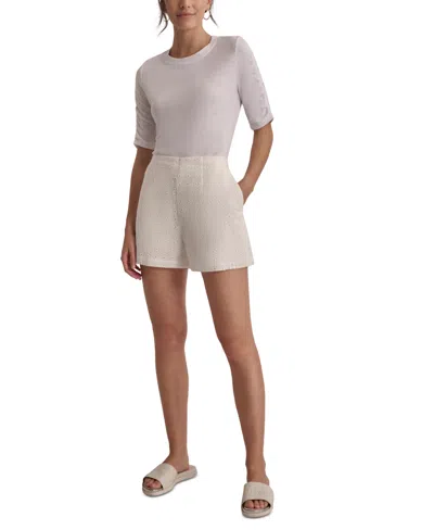 Dkny Jeans Women's Cotton Eyelet Shorts In White