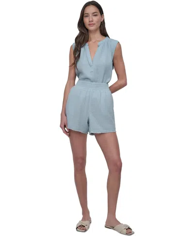 Dkny Jeans Women's Cotton Gauze Pull-on Shorts In Mn1 - Mineral