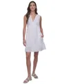 Dkny Jeans Women's Cotton Gauze Sleeveless Mini Dress In White