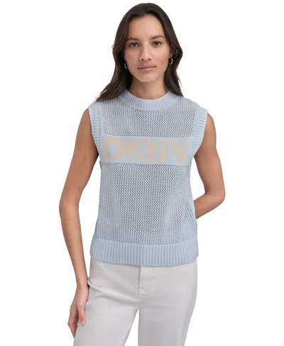 Dkny Jeans Women's Cotton Logo Sleeveless Sweater