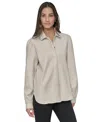 Dkny Jeans Women's Cotton Puffed-shoulder Denim Shirt In Ifr - Ecru,silver