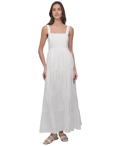 Dkny Jeans Women's Cotton Tiered Maxi Dress