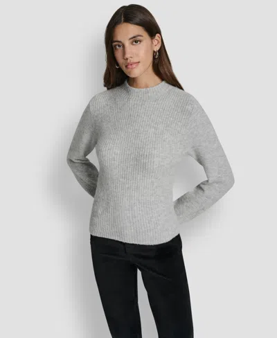 Dkny Jeans Women's Crewneck Blouson Sleeves Sweater In Gray