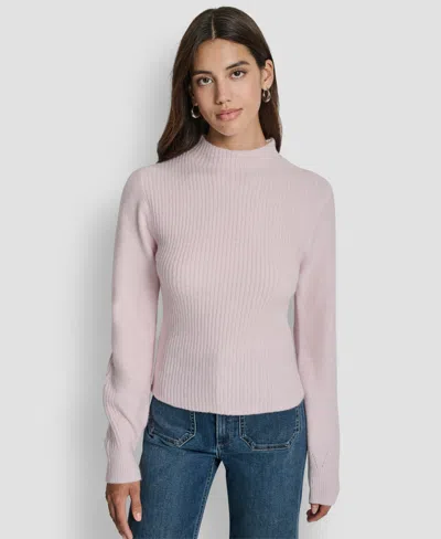 Dkny Jeans Women's Crewneck Blouson Sleeves Sweater In Pink