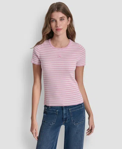 Dkny Jeans Women's Crewneck Striped Top In Multi
