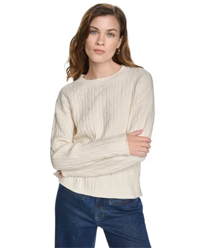 Dkny Jeans Women's Crewneck Sweater In White