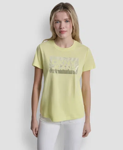 Dkny Jeans Women's Crewneck T-shirt In Yellow