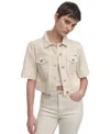 DKNY JEANS WOMEN'S CROPPED SHORT-SLEEVE DENIM JACKET