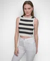 Dkny Jeans Women's Cropped Sleeveless Sweater In Black