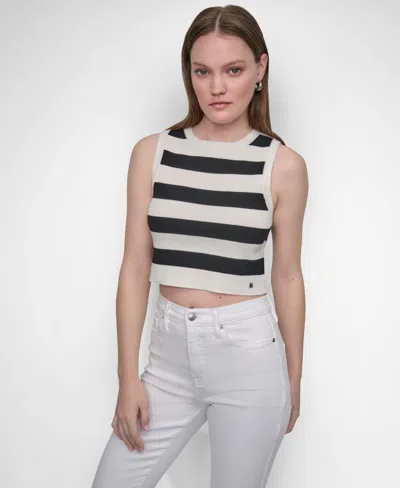 Dkny Jeans Women's Cropped Sleeveless Sweater In Black