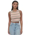 Dkny Jeans Women's Cropped Sleeveless Sweater In Kw8 - Pbl,trpcl Peach