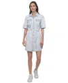 Dkny Jeans Women's Denim Self Belted Shirtdress