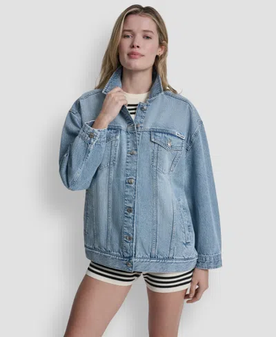 Dkny Jeans Women's Denim Trucker Jacket In Blue