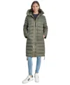 Dkny Jeans Women's Down Quilted Hooded Puffer Coat In Hemlock