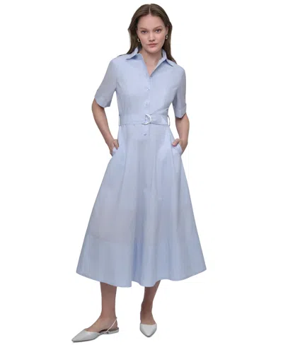 Dkny Jeans Women's Dropped Waist Button-front Collared Dress