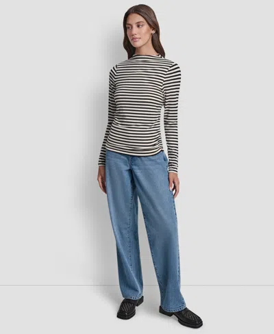 Dkny Jeans Women's Embellished Pull-on Top In Black