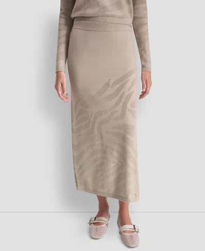 Dkny Jeans Women's Engineered Zebra Pointelle Skirt In Gray