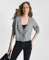 Dkny Jeans Women's Fashioned Raglan Long-sleeve Cardigan Sweater In Gray
