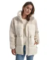 Dkny Jeans Women's Faux-sherpa Puffer Mixed Coat In G0h - Eggnog