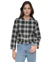 Dkny Jeans Women's Frayed Cropped Long-sleeve Jacket