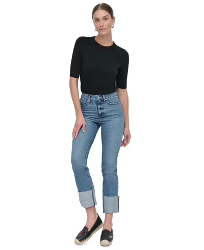 Dkny Jeans Women's High-rise Classic Straight-leg Jeans In Westside (med Wash)