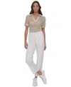 Dkny Jeans Women's High-rise Classic Straight-leg Raw-hem Jeans