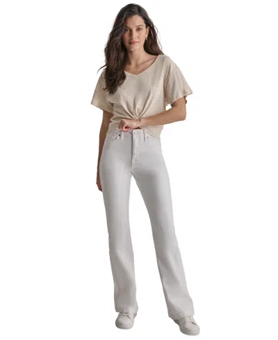 Dkny Jeans Women's High-rise Flare Jeans In Optic White