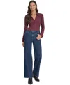 Dkny Jeans Women's Textured Collared Button-front Blouse In Blue