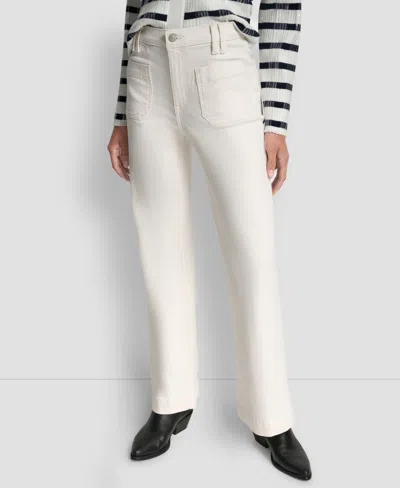 Dkny Jeans Women's High-rise Relaxed Flare Jeans In Yellow