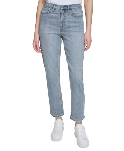 Dkny Jeans Women's High-rise Slim Straight Jeans In Aw - Atlantic Wash