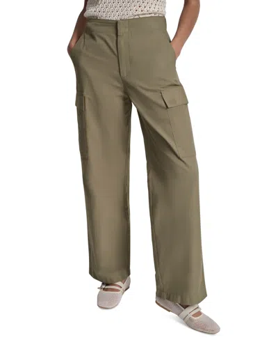 Dkny Jeans Women's High Rise Straight Leg Cargo Pants In Green