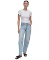 Dkny Jeans Women's High-rise Tailored Wide-leg Jeans In Doyers (light Wash)