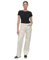 Dkny Jeans Women's High-rise Tailored Wide-leg Jeans In Ecr - Ecru