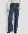 Dkny Jeans Women's High Rise Wide Leg Cargo Jeans In Blue