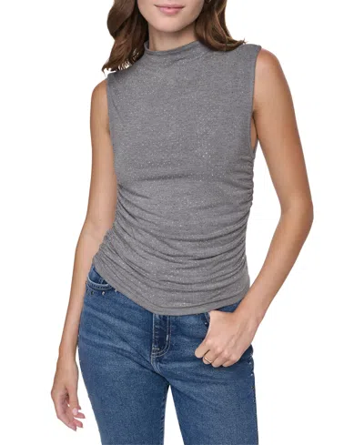 Dkny Jeans Women's High-neck Sleeveless Ruched Tank In Multi