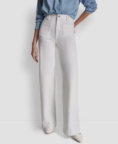 Dkny Jeans Women's High-rise Relaxed Flare Jeans In White