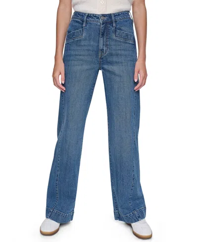 Dkny Jeans Women's High-rise Wide-leg Jeans In Blue