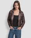 Dkny Jeans Women's Lightweight Zip-front Puffer Jacket In Brown