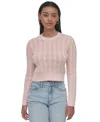 DKNY JEANS WOMEN'S LONG-SLEEVE COTTON CABLE-KNIT CREWNECK SWEATER