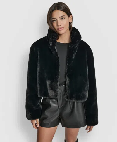 Dkny Jeans Women's Long-sleeve Cropped Jacket In Black