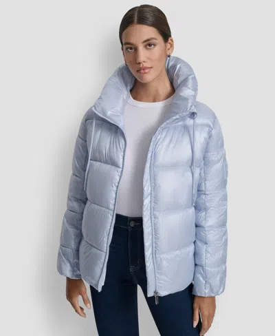 Dkny Jeans Women's Long Sleeve Quilted Puffer Jacket In Blue