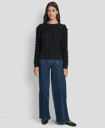 Dkny Jeans Women's Long Sleeves Sweater In Black