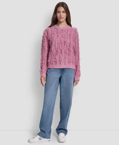 Dkny Jeans Women's Long Sleeves Sweater In Pink